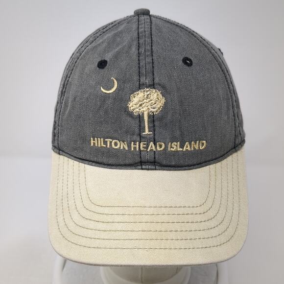 Hilton Head Island Baseball Cap Gray One Size Adjustable Embroidered 6 Panel - Picture 2 of 9